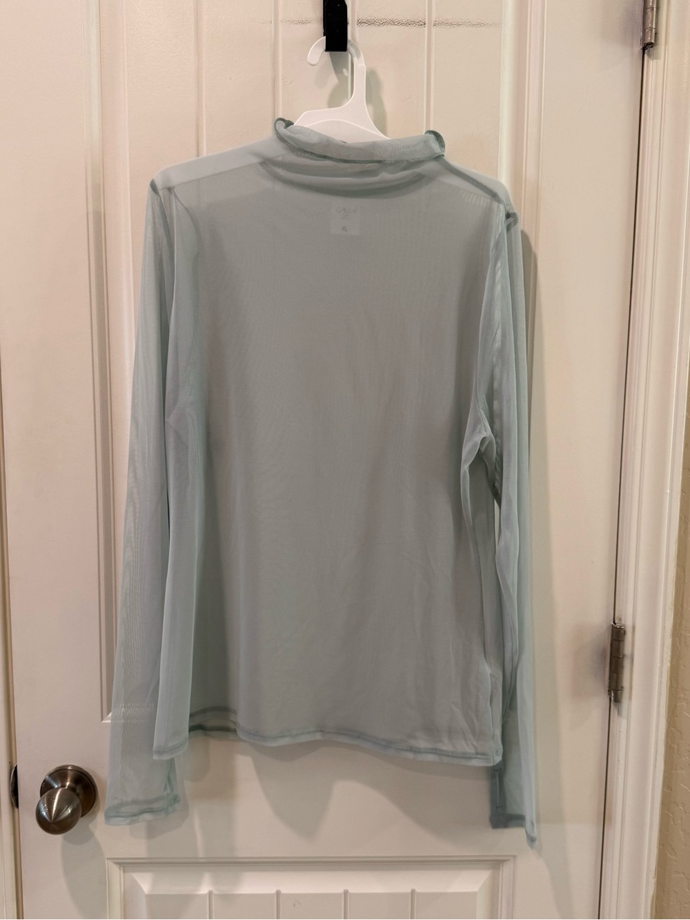 Calia Women’s XL Sheer Mesh Mock Neck Long Sleeve Top Mint Green - Picture 2 of 9